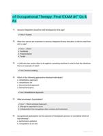 of Occupational Therapy: Final EXAM - Qs & As