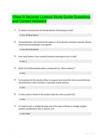 Class D Security License Study Guide Questions and Correct Answers