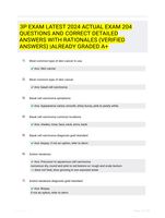 3P EXAM LATEST 2024 ACTUAL EXAM 204 QUESTIONS AND CORRECT DETAILED ANSWERS WITH RATIONALES (VERIFIED ANSWERS) |ALREADY GRADED A+