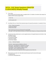 HCCA - CHC Study Questions (MASTER FLASHCARDS) Already Passed