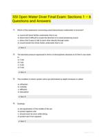 SSI Open Water Diver Final Exam: Sections 1  6 Questions and Answers