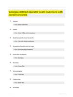 Georgia certified operator Exam Questions with correct Answers