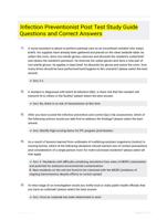 Infection Preventionist Post Test Study Guide Questions and Correct Answers