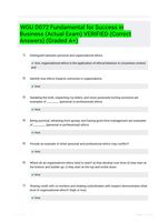 WGU D072 Fundamental for Success in Business (Actual Exam) VERIFIED (Correct Answers) (Graded A+)