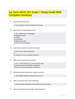 Ivy Tech APHY 201 Exam 1 Study Guide With Complete Solutions