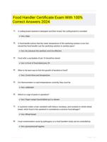 Food Handler Certificate Exam With 100% Correct Answers 2024