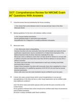 DOT: Comprehensive Review for NRCME Exam - Questions With Answers