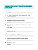 EPA Certification Exam Question And Answers (latest 2023)