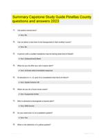 Summary Capstone Study Guide Pinellas County questions and answers 2023