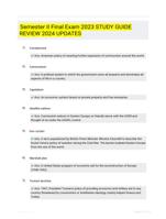 Semester II Final Exam 2023 STUDY GUIDE REVIEW 2024 UPDATES