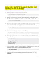 OSHA #510 QUESTIONS AND ANSWERS 100% VERIFIED A+ GUARANTEED