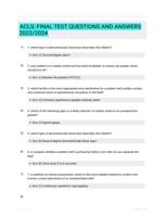 ACLS: FINAL TEST QUESTIONS AND ANSWERS 2023/2024