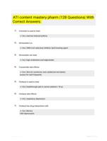 ATI content mastery pharm |128 Questions| With Correct Answers.