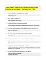 SNSP Exam - Best Practices and other Basics Question and answers 100% correct 2023