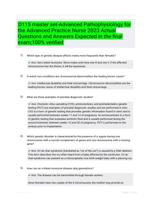 D115 master set-Advanced Pathophysiology for the Advanced Practice Nurse 2023 Actual Questions and Answers Expected in the final exam;100% verified