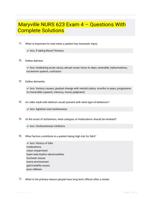 Maryville NURS 623 Exam 4 – Questions With Complete Solutions