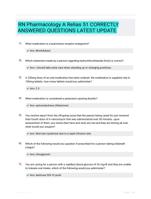 RN Pharmacology A Relias 51 CORRECTLY ANSWERED QUESTIONS LATEST UPDATE