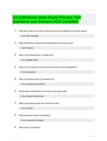 GA Esthetician State Board Practice Test Questions and Answers 2023 complete