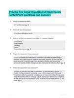 Phoenix Fire Department Recruit Study Guide Packet 2023 questions and answers