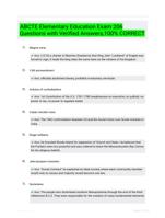 ABCTE Elementary Education Exam 206 Questions with Verified Answers,100% CORRECT