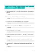 State Truck Driving Championship quiz Question and answers rated A+ 2023/2024