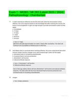 Exam 1 - NR283 / NR 283 (Latest 2023 / 2024) : Pathophysiology - Chamberlain