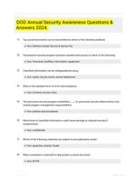 DOD Annual Security Awareness Questions & Answers 2024.