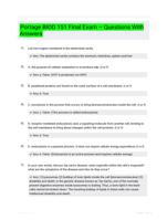 Portage BIOD 151 Final Exam – Questions With Answers 