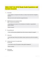 WGU C207 OA 2018 Study Guide Questions and Correct Answers