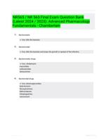 NR565 / NR 565 Final Exam Question Bank (Latest 2024 / 2025): Advanced Pharmacology Fundamentals - Chamberlain