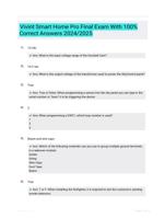 Vivint Smart Home Pro Final Exam With  100% Correct Answers 2024/2025