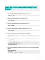 PALS test Study Guide Questions and Correct Answers