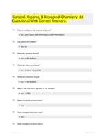 General, Organic, & Biological Chemistry |66 Questions| With Correct Answers.