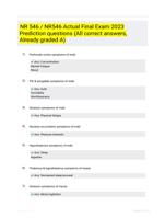 NR 546 / NR546 Actual Final Exam 2023 Prediction questions (All correct answers, Already graded A)