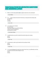 State Notary EXAM (ELABORATED  QUESTIONS AND ANSWERS) LATEST