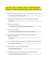 AID PTU: Unit 1 EXAM LATEST  EXAM SESSION NEWEST EXAM GUARANTEED PASS GRADED A+