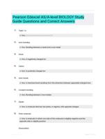 Pearson Edexcel AS/A-level BIOLOGY Study Guide Questions and Correct Answers