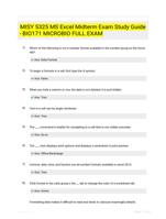 MISY 5325 MS Excel Midterm Exam Study Guide - BIO171 MICROBIO FULL EXAM