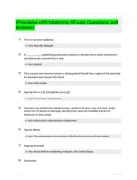 Principles of Embalming II Exam Questions and Answers