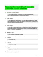 Medication Aide Insulin Module Exam 2024 Questions & Answers  Graded A+.