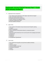 Paramedic Airway FISDAP Review Part 1 Exam 2024 Already Graded A.