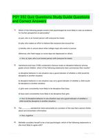 PSY 352 Quiz Questions Study Guide Questions and Correct Answers