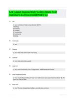 ARF (Adult Residential Facility) State Test Questions & Answers(GRADED A)