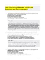 Nutrition Test Bank Review Study Guide Questions and Correct Answers