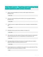 PGA PGM Level 2 - Teaching and Coaching Study Guide Questions and Correct Answers