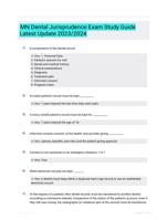 MN Dental Jurisprudence Exam  Study Guide  Latest Update 2023/2024