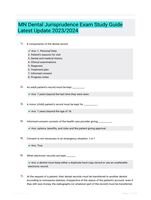 MN Dental Jurisprudence Exam  Study Guide  Latest Update 2023/2024