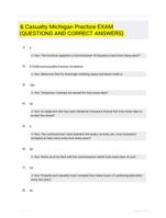 & Casualty Michigan Practice EXAM  (QUESTIONS AND CORRECT  ANSWERS)