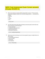 NERC Final Assessment Exam Correct answers (Already GRADED A)