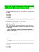 NERC TOP System Operations EXAM Questions and Answers (Download To Score An A)